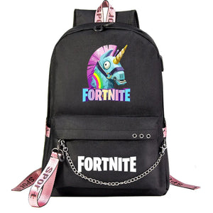 Fortnite Backpack for Teens, Luminous School Bag with USB Charging