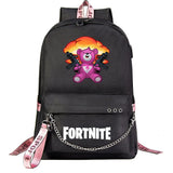 Fortnite Backpack for Teens, Luminous School Bag with USB Charging