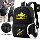 Fortnite Luminous School Bag Anti-Theft Waterproof Canvas Backpack