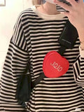 Foufurieux Korea Oblique Crossbody Bag Multi-purpose Shoulder Bag Heart Three-Pi
