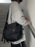 Foufurieux Messenger Bag Men Nylon Retro Girls Boys Outdoor Campus Bag