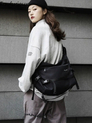 Foufurieux Messenger Bag Men Nylon Retro Girls Boys Outdoor Campus Bag