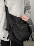 Foufurieux Messenger Bag Men Nylon Retro Outdoor Shoulder Crossbody Bag