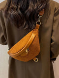 Striped Women's Chest Bags Autumn Winter Crossbody Bag
