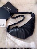 Foufurieux Vintage Sheepskin Underarm Bag Women Leather Chest Waist Bag