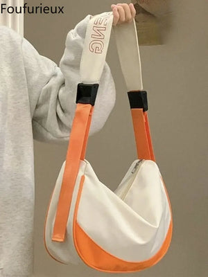 Nylon Messenger Bag Women Dumpling Bag Shoulder Bag