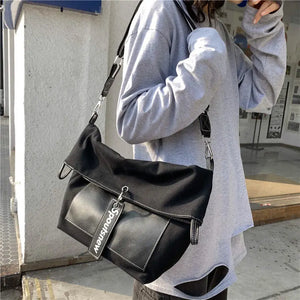 Foufurieux Canvas Tote Bag Women Large Capacity Shopper Bag Female Shoulder Bags