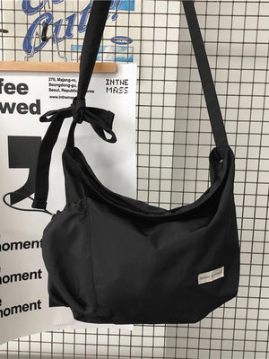 Big Capacity Canvas Shoulder Bag Y2K Grunge Style