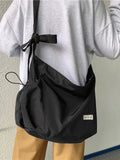 Big Capacity Canvas Shoulder Bag Y2K Grunge Style