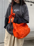 Big Capacity Canvas Shoulder Bag Y2K Grunge Style