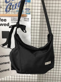 Big Capacity Canvas Shoulder Bag Y2K Grunge Style