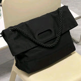 Foufurieux Square Shoulder Bag Retro Foldable Underarm Hobo Purse