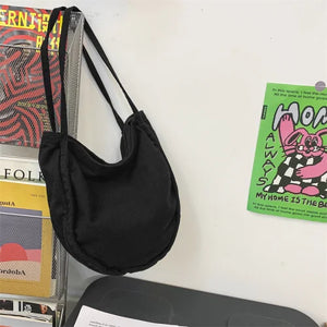 Foufurieux Canvas Bag Solid Retro Literature Large-capacity Tote