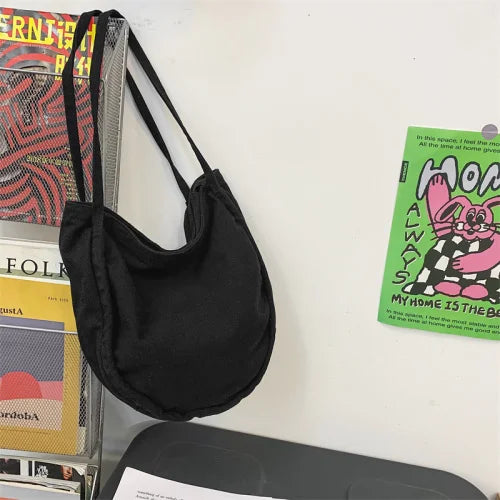 Foufurieux Canvas Bag Solid Retro Literature Large-capacity Tote