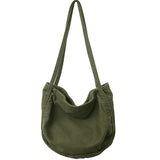 Foufurieux Canvas Bag Solid Retro Literature Large-capacity Tote