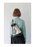 Foufurieux Large Capacity Canvas Cross Body Bucket Bag