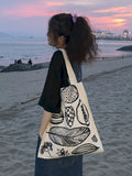 Foufurieux Canvas Bag Women's Shoulder Bag Japan Style Handbag