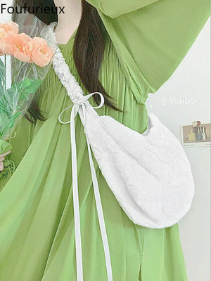 Canvas Schoolbag Crossbody Bag Large Capacity Woman Packs