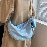 Foufurieux Canvas Shoulder Bag College Student Casual Large Capacity Packs