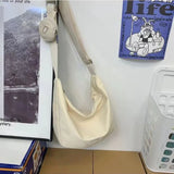 Foufurieux Canvas Sling Shoulder Bag Y2K Medium Size Soft Square Crossbody Pouch