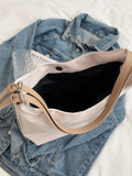 Retro Canvas Tote Bag Women Zipper Handbag Large Capacity
