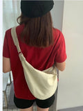 Casual Women Bags Canvas Dumpling Bag Single Shoulder Large Capacity Fanny Pack