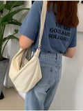 Casual Women Bags Canvas Dumpling Bag Single Shoulder Large Capacity Fanny Pack