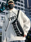 Canvas Crossbody Chest Bag Reflective Street Hip Hop Shoulder Pack Y2k