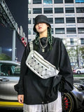 Canvas Crossbody Chest Bag Reflective Street Hip Hop Shoulder Pack Y2k