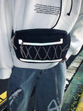 Canvas Crossbody Chest Bag Reflective Street Hip Hop Shoulder Pack Y2k