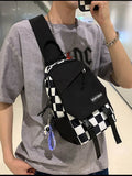 Plaid Ins Sports Student Shoulder Casual Messenger Bag