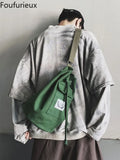 Foufurieux Chest Bags Solid Women Casual Drawstring Crossbody Multi-functional U