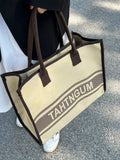 Foufurieux Retro Large Capacity Women's Casual Totes Bags Canvas Shoulder Bag