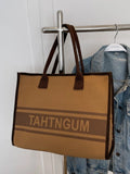 Foufurieux Retro Large Capacity Women's Casual Totes Bags Canvas Shoulder Bag