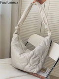Foufurieux Cotton Large Capacity Shoulder Bag Spring Plaid Female Bag