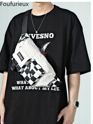 Japanese Casual Men Waist Bag Backpack