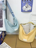 Large Canvas Crossbody Bag Zip Sling Hobo Shoulder Handbag