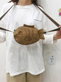 Foufurieux Cartoon Canvas Crossbody Bag for Women Harajuku