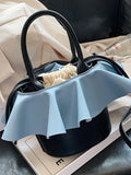 Foufurieux Drawstring PU Leather Bucket Bag- Women's Crossbody Handbag