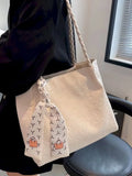 Foufurieux Summer Shoulder Bag Student Tote Bag Minimalist Printing