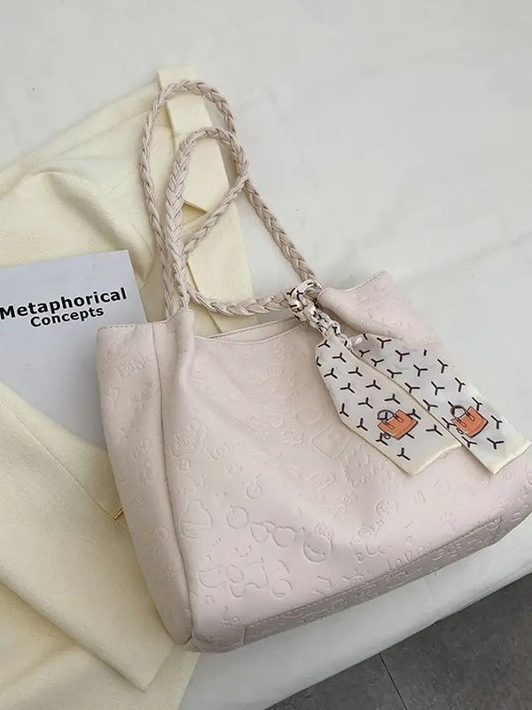 Foufurieux Summer Shoulder Bag Student Tote Bag Minimalist Printing