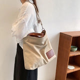 Canvas Handbag Women Large Capacity Tote Bag Commuting Shoulder Bag