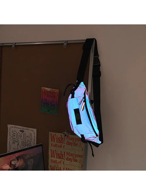 Reflective Luminous Chest Bag Crossbody Mobile Bag