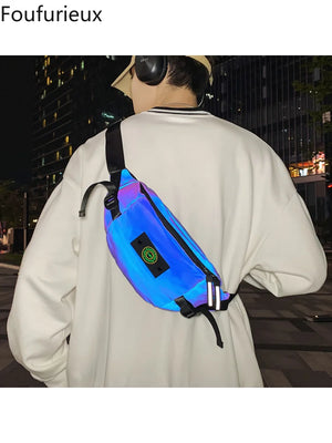 Reflective Luminous Chest Bag Crossbody Mobile Bag