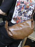 Foufurieux High Pu Leather Crossbody Bag Sports Large Capacity Dumpling Bag