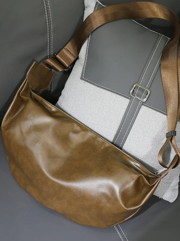 Foufurieux High Pu Leather Crossbody Bag Sports Large Capacity Dumpling Bag