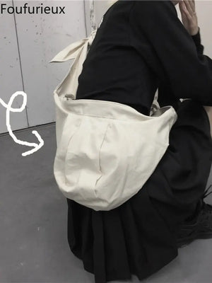 Canvas Messenger Bag Retro Style Large Capacity Tote Bag