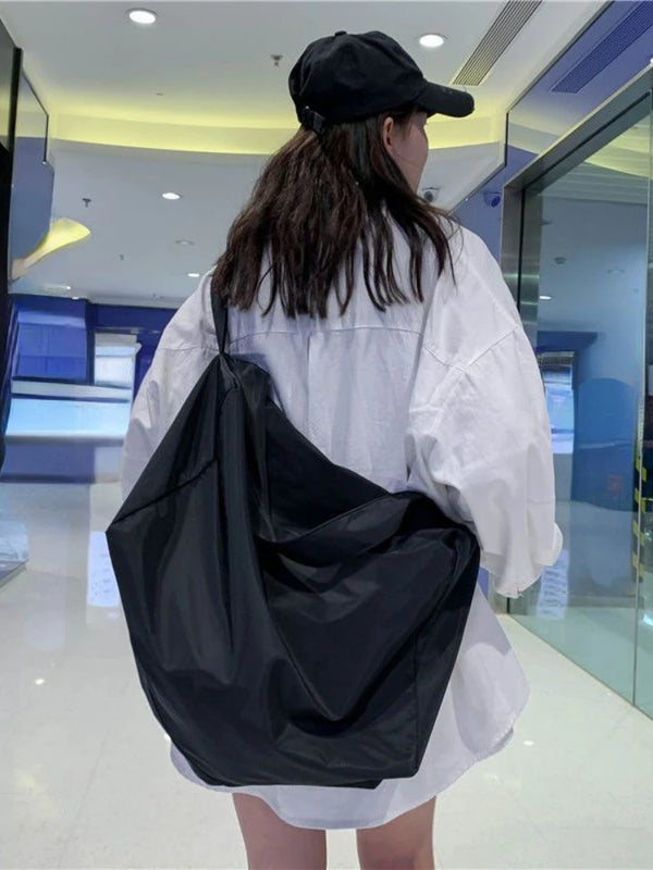 Canvas Messenger Bag Large Capacity Tote Orange Crossbody Bag