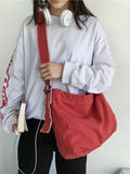 Foufurieux Slouchy Shoulder Bag Y2K Student Leisure