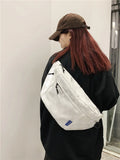 Plaid Vintage Crossbody Chest Bag Japanese Casual Waist Packs